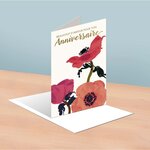 Carte anniversaire anémones rouges - draeger paris