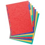 Intercalaires Carte Lustrée 225g 8 Positions - A4 - Couleurs Assorties - X 25 - Exacompta
