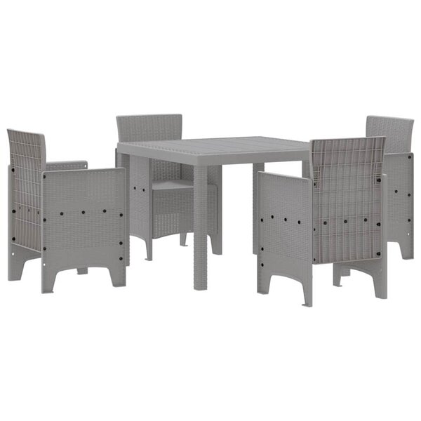 vidaXL Ensemble de salle à manger pour jardin 5 Pièces Gris clair