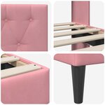 vidaXL Cadre de lit avec tête de lit Rose 100 x 200 cm Velours
