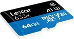 Carte mémoire Micro-SD Lexar High Performance 64Go SDXC Class 10 avec adaptateur
