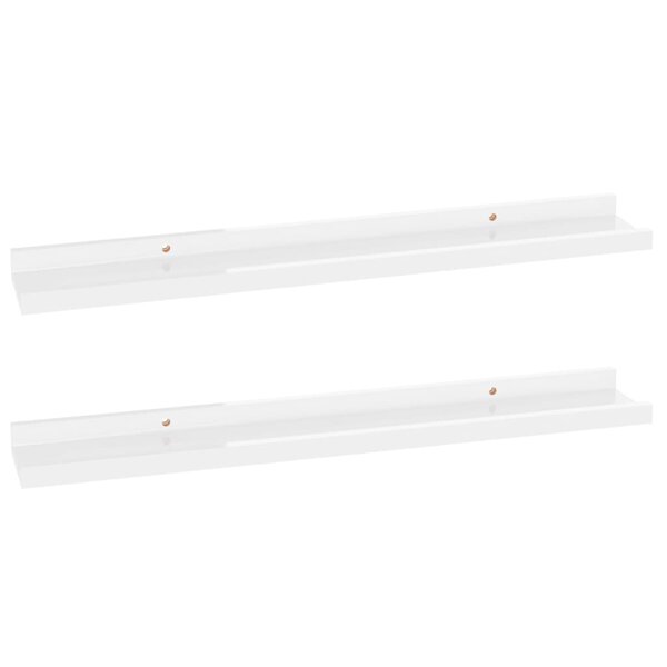 vidaXL Étagères murales 2 Pièces Blanc brillant 60x9x3 cm