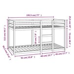 vidaXL Lit superposé sans matelas 90x190 cm bois de pin massif