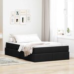vidaXL Lit avec rangement et matelas Noir 120 x 190 cm Polyester