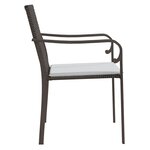 vidaXL Chaises de jardin et coussins lot de 4 marron 56x59x84 cm rotin