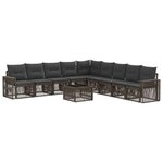 vidaXL Ensemble de canapé de jardin 10 Pièces Gris et Gris foncé