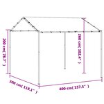 vidaXL Pavillon 4 x 4 x 2 6 m Blanc Acier et Polyester 180 gsm