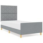 Lit vidaXL Gris clair 90x200 cm Tissu