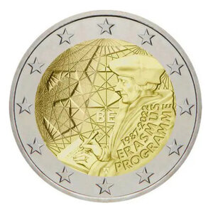 2 euros commémorative Belgique 2022 - Erasmus.