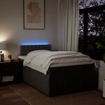 vidaXL Sommier à lattes de lit et matelas marron foncé 120x190cm tissu