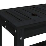 vidaXL Banc de jardin noir 108x35x45 cm bois massif de pin