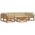 vidaXL Ensemble de canapés d'extérieur 7 Pièces Naturel et Beige