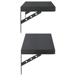 vidaXL Étagères murales 2 Pièces 75x23 5 cm noir acier inoxydable