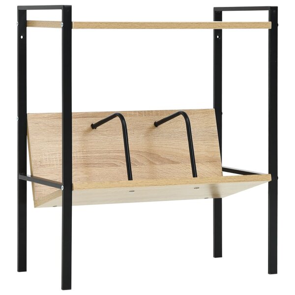 vidaXL Bibliothèque 2 niveaux noir chêne 52x28x59 cm bois d'ingénierie
