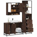 vidaXL Ensemble de meubles de salle de bain 3 Pièces Chêne marron