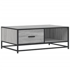 vidaXL Table basse sonoma gris 90x57x35 cm bois d'ingénierie et métal