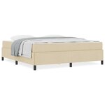 vidaXL Lit à ressorts Crème  Noir 180 x 200 cm Tissu  Bois Engineered