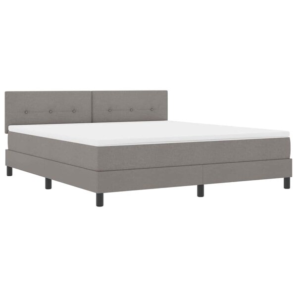 vidaXL Lit à ressorts avec matelas avec LED Taupe 180 x 200 cm tissu