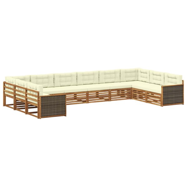 vidaXL Ensembles de canapés 10 pc Bois d'Acacia Massif
