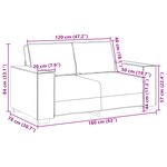 Canapé Loveseat vidaXL Gris 120 cm en simili cuir