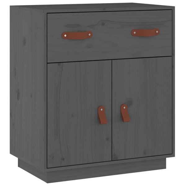 vidaXL Buffet Gris 65 5x40x75 cm Bois massif de pin