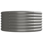 vidaXL Lit surélevé de jardin Acier galvanisé 224x80x36 cm gris