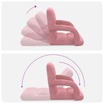 vidaXL Fauteuil de sol ajustable Rose Velours