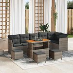 vidaXL Ensemble de canapé de jardin 10 Pièces Gris 110 x 55 x 71 cm