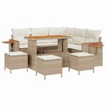 vidaXL Ensemble de canapé de jardin avec coussin 9 Pièces beige et crème