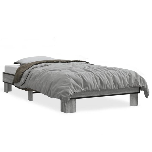 vidaXL Cadre de lit sans matelas sonoma gris 75x190 cm