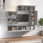 vidaXL Ensemble de meubles TV 8 Pièces Sonoma gris Bois d'ingénierie