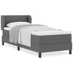 vidaXL Lit boxspring avec matelas Gris foncé 80 x 200 cm tissu
