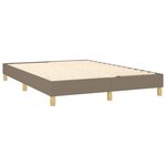 vidaXL Sommier à lattes de lit avec matelas LED Taupe 140x200 cm Tissu