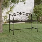 vidaXL Banc de jardin 2 places 104 cm Noir Acier