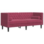 vidaXL Ensemble de canapé Chesterfield et traversins 2 Pièces velours