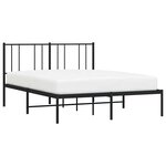 vidaXL Cadre de lit métal sans matelas avec tête de lit noir 140x190cm