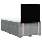 vidaXL Sommier à lattes de lit et matelas gris clair 120x190 cm tissu