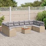 vidaXL Ensemble de canapé de jardin 11 Pièces beige et gris clair