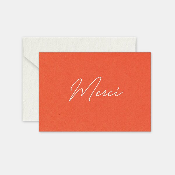 Carte de remerciements - calligraphie terracotta