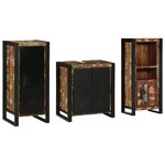 vidaXL Ensemble de mobilier de salle de bain avec étagère avec stockage avec porte 3 Pièces