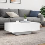 vidaXL Table basse avec lumières LED blanc 85x55x31 cm