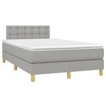 vidaXL Sommier à lattes de lit matelas LED gris clair 120x190 cm tissu