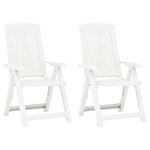 vidaXL Chaises inclinables de jardin lot de 2 Plastique Blanc
