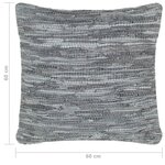 vidaXL Coussin chindi Gris 60x60 cm Cuir et coton