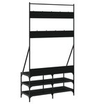 vidaXL Porte-vêtements et rangement des chaussures noir 100x40x184 cm