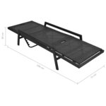 Vidaxl chaise longue avec coussin résine tressée noir