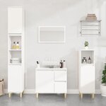 vidaXL Armoire de salle de bain blanc 30x30x190 cm bois d'ingénierie
