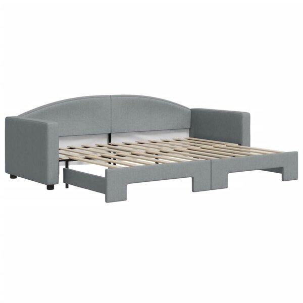 vidaXL Lit de jour avec gigogne sans matelas gris clair 80x200 cm
