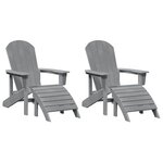 vidaXL Chaise de jardin 2 pc Gris clair Polyéthylène
