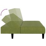 vidaXL Canapé-lit à 2 places vert clair velours